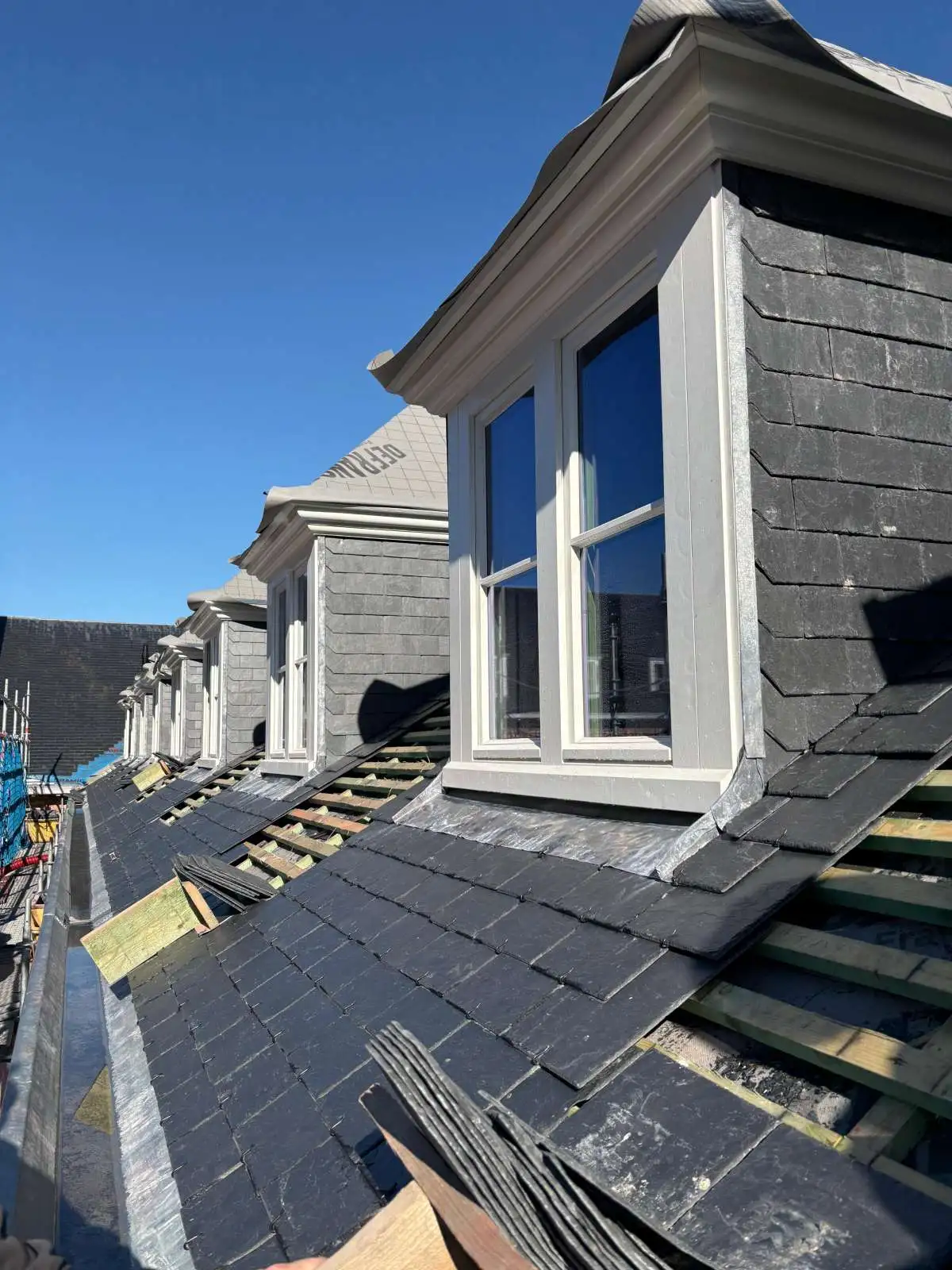 Natural slate dormer